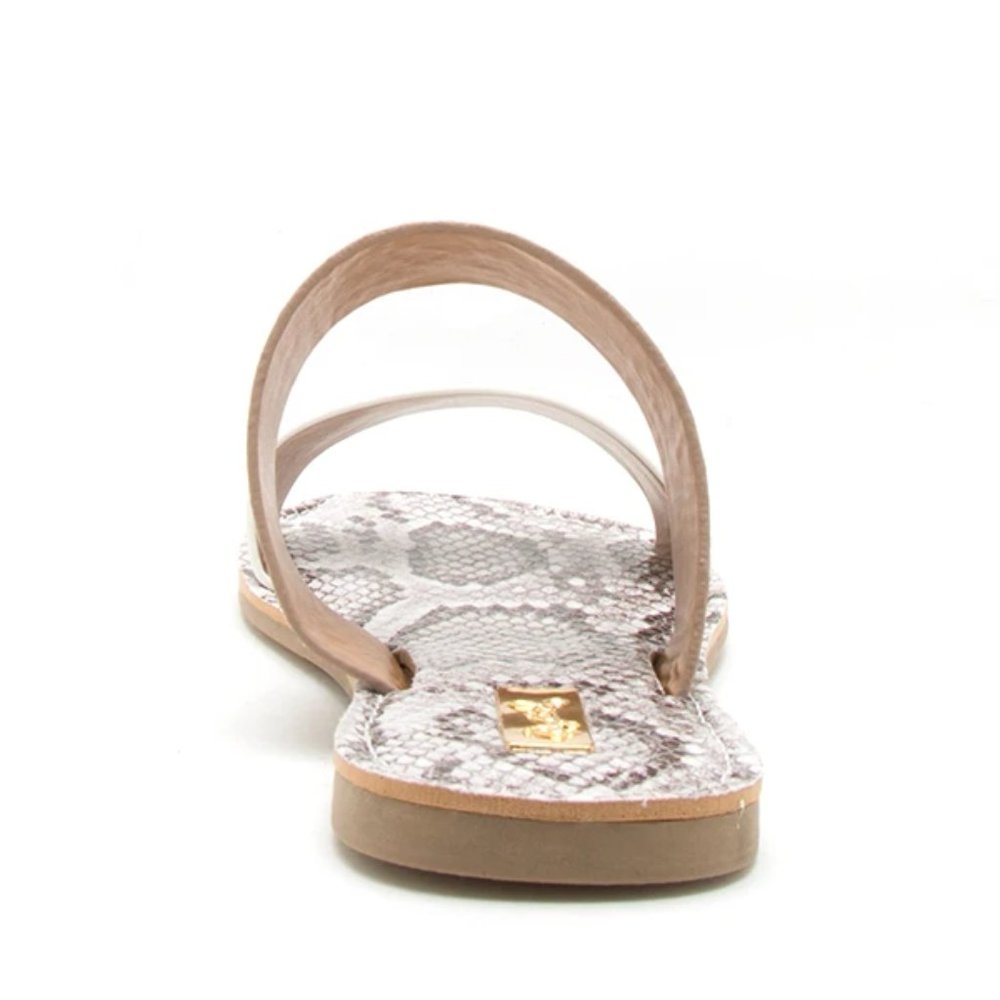 Last Pair Sale! White Snakeskin pattern two band sandals Size 5.5 - Picture 3 of 4